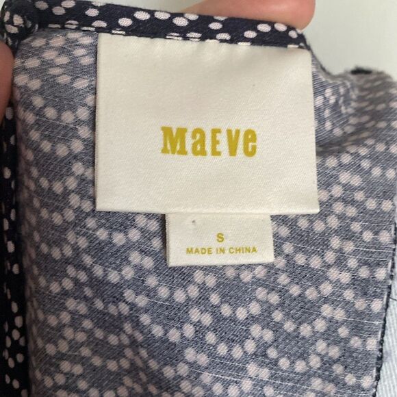 Anthropologie Maeve Navy Polka Dot Nilaya Dress Size Small - Picture 8 of 13